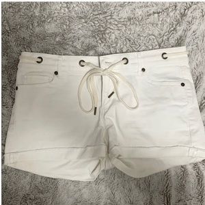 Rope Tie Waist Denim Shorts